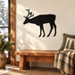 Black reindeer silhouette wall decal with antlers