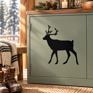 Black reindeer walking decal
