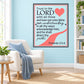 Rectangular wall decal with Bible verse text and red heart graphic