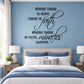 Inspirational wall decal with quote text and cursive 'faith' and 'miracles'