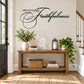 Scripture wall decal: 'Great is His Faithfulness' in black cursive