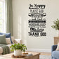 Inspirational wall decal with black quote lettering: 'Praise God in happy moments'.
