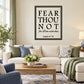 Inspirational wall decal with black border text FEAR THOU NOT and Isaiah 41:10