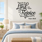 Wall decal with “This is the day ... Rejoice” and Psalm 118:24