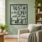 Religious wall decal with black typography: Trust in the Lord with all your heart