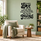 Religious wall decal with black quote “Greater Love… John 15:13”