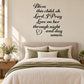 Wall decal with black cursive quote text: Bless this child, oh Lord