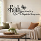Faith wall decal with butterfly and quote lettering in black