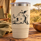 White tumbler with black horned rhino head decal