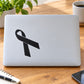 Black ribbon stiff decal icon on a light background