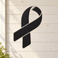 Black ribbon-shaped textured decal with solid design