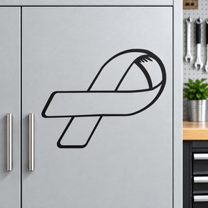 Outlined ribbon textured decal with thick black line art