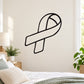 Outlined ribbon decal with black line art design