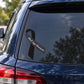 Black lung awareness ribbon vinyl sticker with black ribbon and arched text
