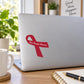 Red brain aneurysm awareness ribbon vinyl sticker with brain icon