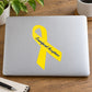 Yellow awareness ribbon vinyl sticker with “Craniofacial Acceptance” text