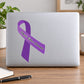 Awareness ribbon vinyl sticker with purple ribbon and 'Domestic Violence Awareness' text