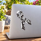 Ehlers Danlos Syndrome awareness ribbon vinyl sticker, black and white striped ribbon