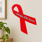 Red awareness ribbon vinyl sticker with Epidermolysis Bullosa Awareness text