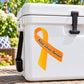 Orange vinyl awareness ribbon sticker with 'Multiple Sclerosis Awareness' text