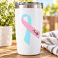 ProLife vinyl sticker with blue and pink awareness ribbon and ProLife text