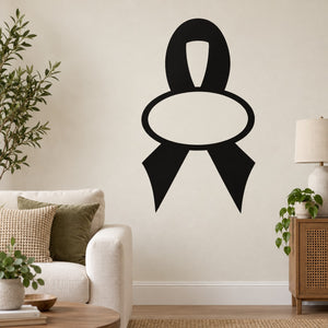 Black ribbon with oval gap decal