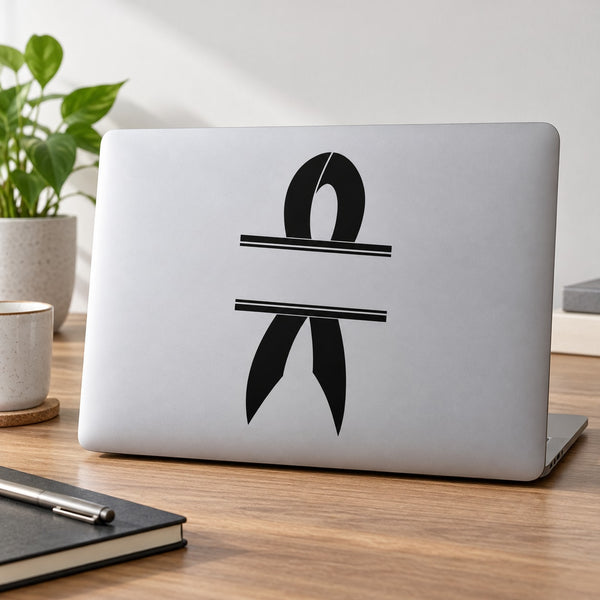 Black ribbon placeholder decal with large centered numeral 6 and horizontal bars