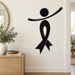 Ribbon Person Tilted Left Low Overlap Decal — illustrative vinyl decal application mockup. Surrounding objects are not included.