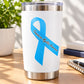 Blue awareness ribbon vinyl sticker reading “Transverse Myelitis Awareness”