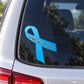 Blue vinyl ribbon sticker with 'Von Hippel Lindau Disease Awareness' text