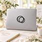 Overlapping wedding rings decal with black interlocking ring outline