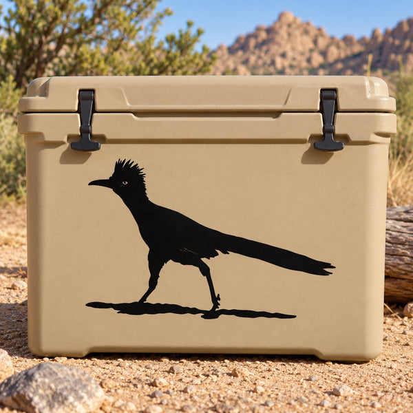 Black roadrunner silhouette decal