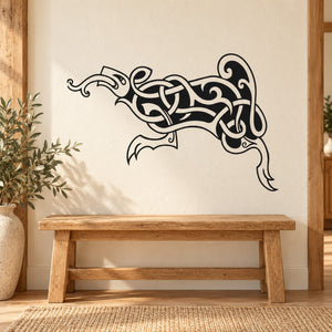 Celtic rodent wall decal with ornate knotwork illustration and curled tail