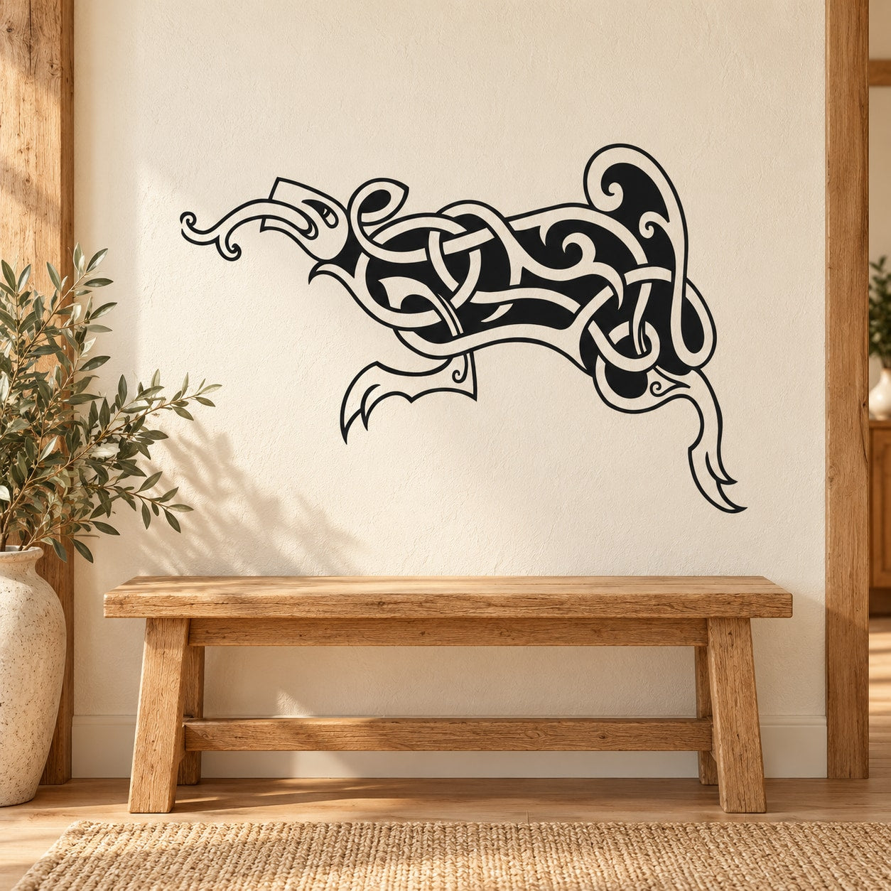 Celtic rodent wall decal with ornate knotwork illustration and curled tail