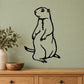 Gopher turned-head wall decal with simple black outline design