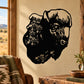 Black bison head wall decal with detailed textured silhouette