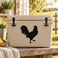 Black strutting rooster silhouette decal
