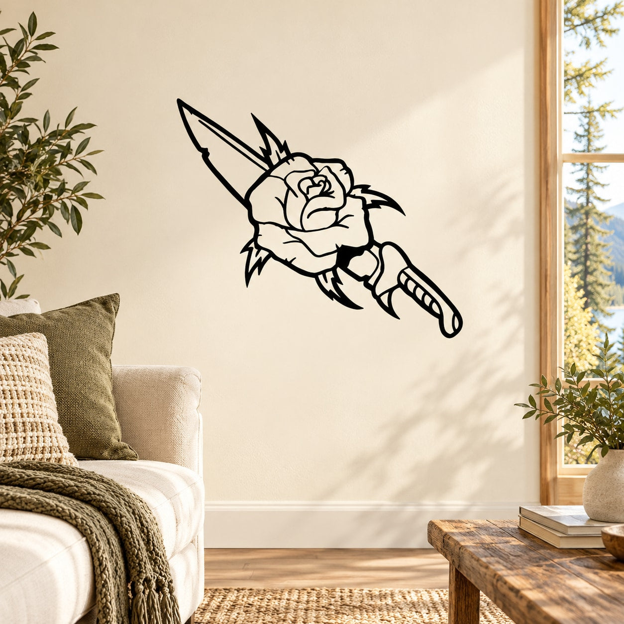Rose Decals - Additional Choices #1 — illustrative vinyl decal application mockup. Surrounding objects are not included.