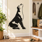 Detailed obedient Rottweiler wall decal, black silhouette with sitting pose