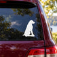 White sitting rottweiler silhouette decal for car windows