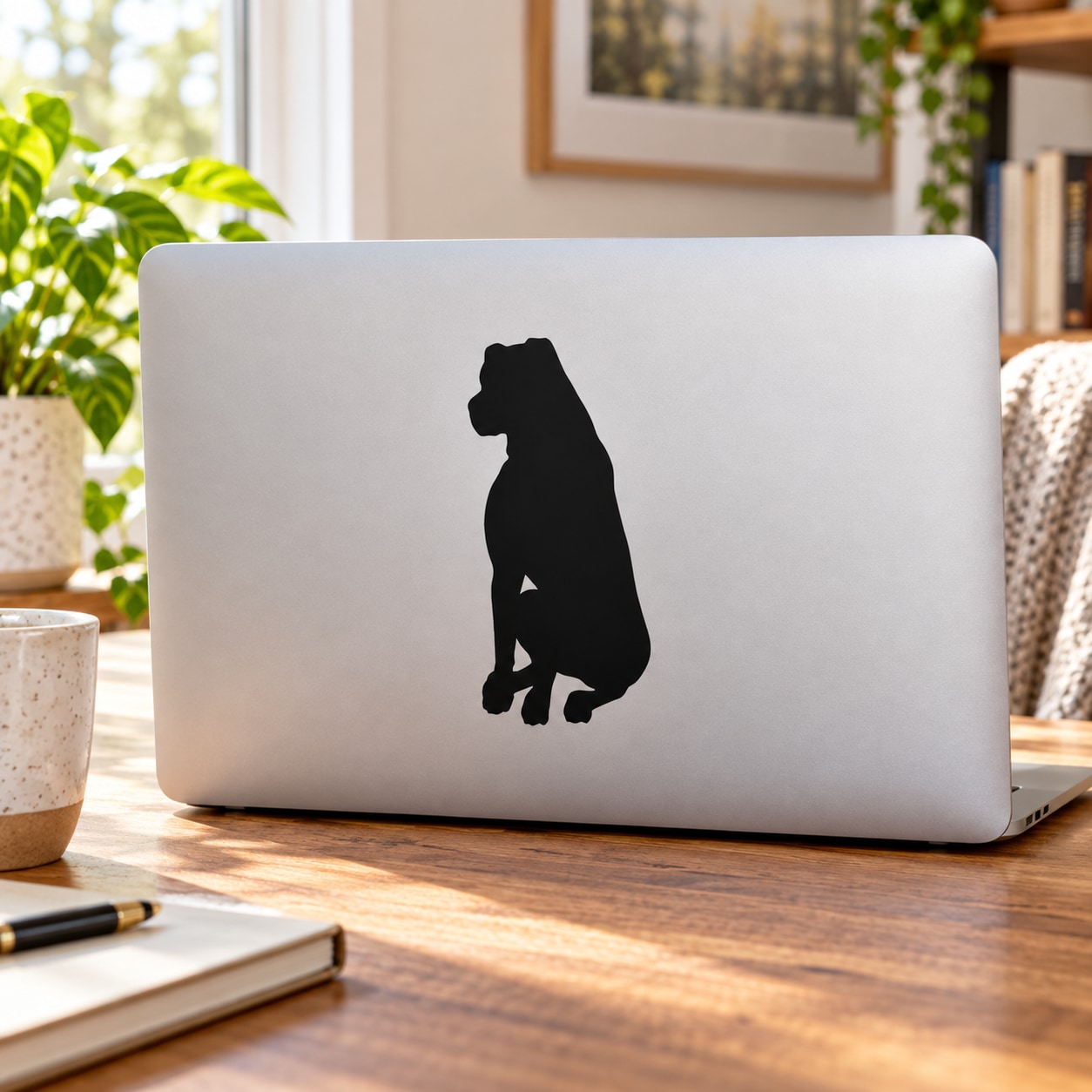Black rottweiler dog silhouette decal sticker
