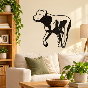 Rottweiler sprinting wall decal with black outline and detailed legs
