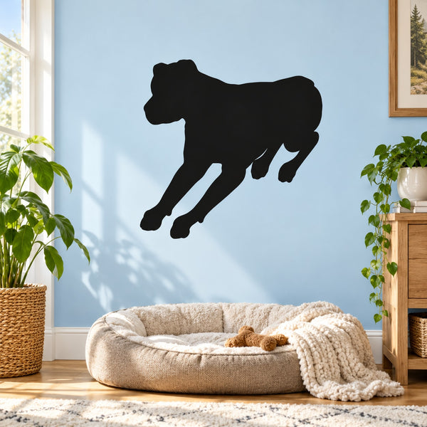 Rottweiler dog silhouette decal, black wall sticker
