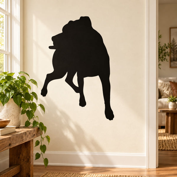 Black rottweiler dog silhouette wall decal