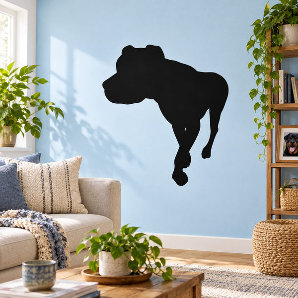 Black rottweiler hunting dog wall decal silhouette