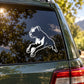 White rottweiler dog pouncing decal sticker for car windows