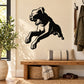 Black rottweiler attack style wall decal