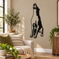 Howling rottweiler dog decal in black outline for wall, detailed silhouette