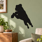Charging Rottweiler decal, black dog silhouette graphic
