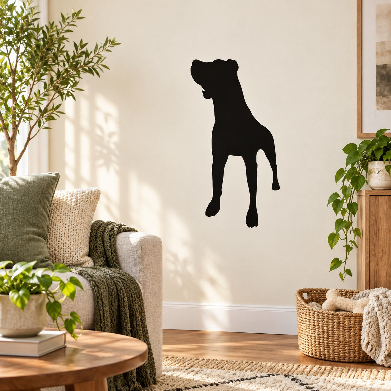Black barking rottweiler silhouette vinyl wall decal